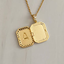 Load image into Gallery viewer, Initial Deco Open Locket Pendant Necklace
