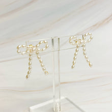 Load image into Gallery viewer, Pearl Bow Ballerina Earrings
