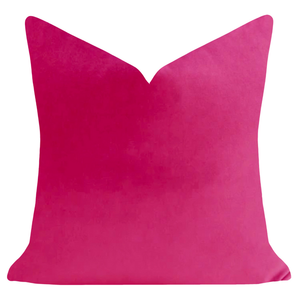Laura Park Hot Pink Solid 22x22 Velvet Pillow