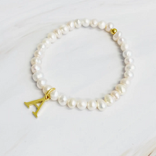 Load image into Gallery viewer, Pearl Initial Bracelet
