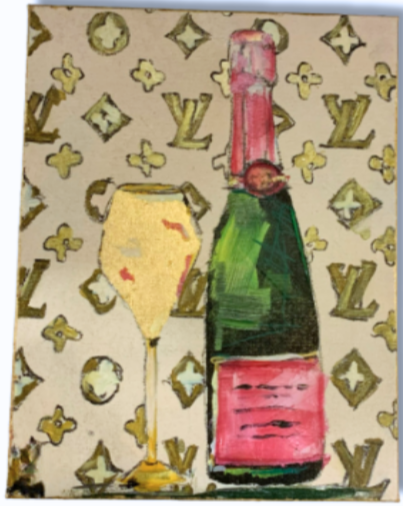 LV Pink Champagne Painting