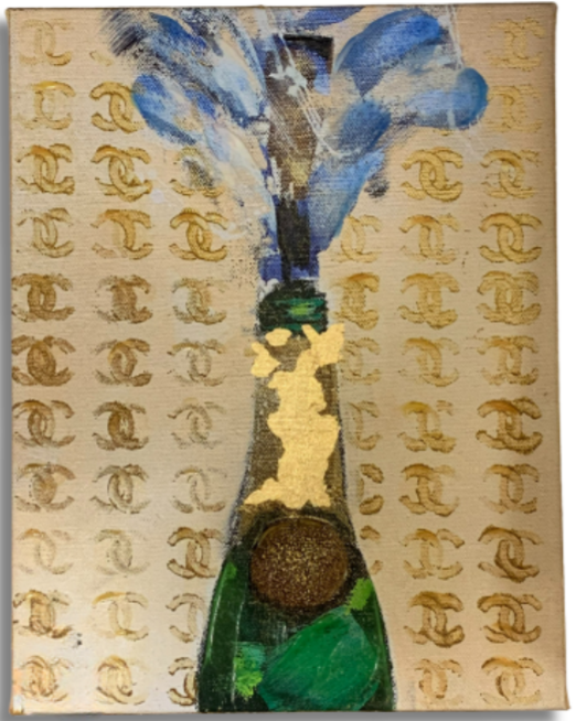 Interlocking C Popping Champagne Painting