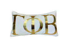 Load image into Gallery viewer, Sorority Gold Foil Letter Pillow
