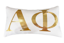 Load image into Gallery viewer, Sorority Gold Foil Letter Pillow
