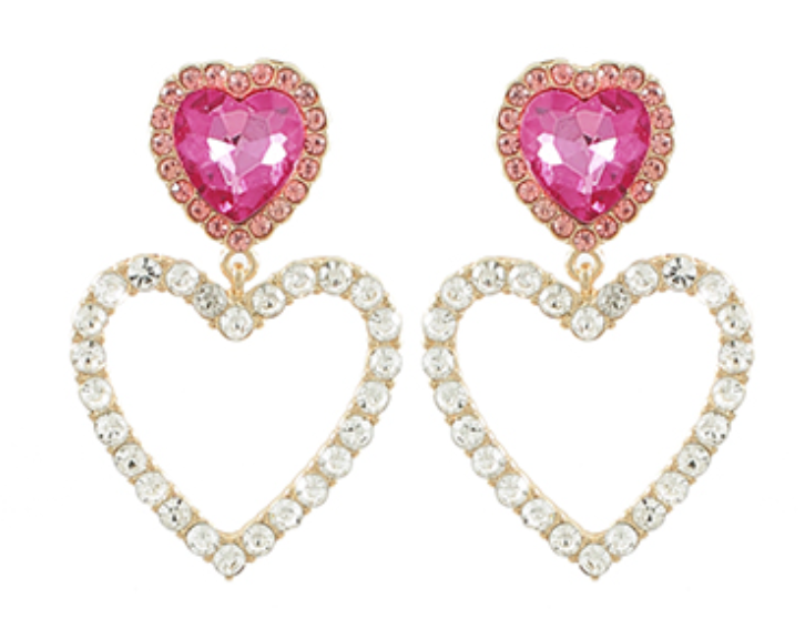 Heart Double Diamond Earring