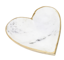 Load image into Gallery viewer, Marble Heart Tray with Gold Edges
