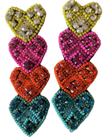Multicolor Heart Earring