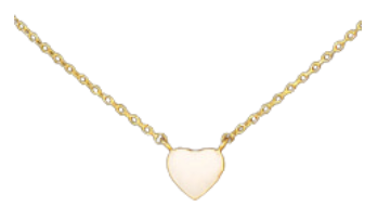 Heart Pendant Necklace 14k Gold White Heart Necklace