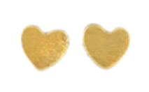 Heart 14k Gold Dipped Stud Earrings