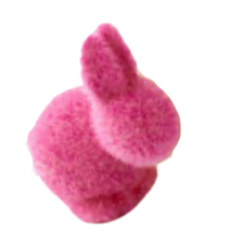Flocked Small Pastel Seated Bunny