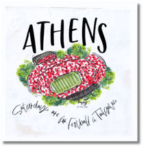 Load image into Gallery viewer, Athens, GA Tailgate Napkins-Pack of 20-Lunch Size-Full Color
