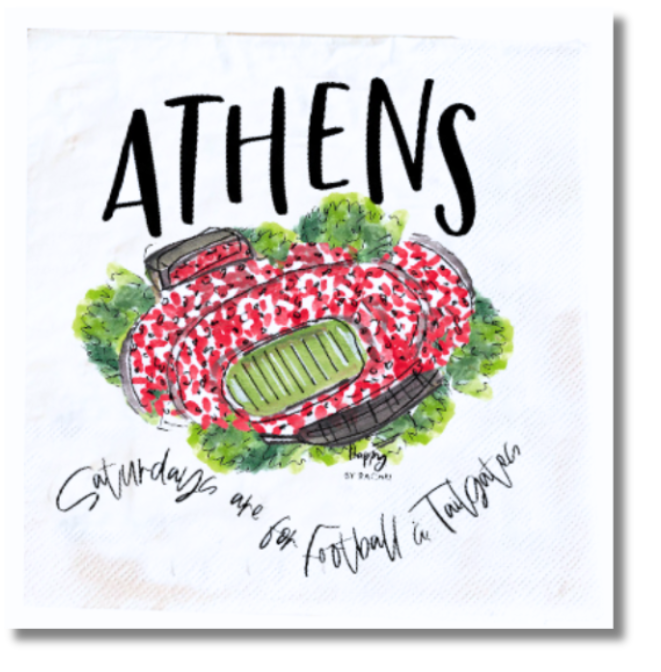 Athens, GA Tailgate Napkins-Pack of 20-Lunch Size-Full Color