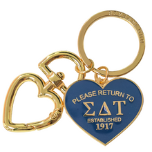 Load image into Gallery viewer, &#39;Return To&#39; Sorority Heart Key Ring
