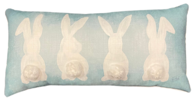 Turquoise Bunny Tails Pillow