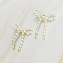 Load image into Gallery viewer, Pearl Bow Ballerina Earrings
