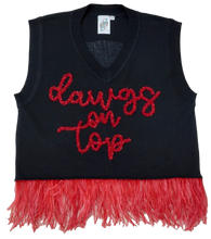 Load image into Gallery viewer, Queen Of Sparkles &quot;DAWGS ON TOP&quot; Feather Sweater Tank

