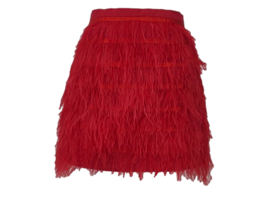 Queen Of Sparkles Red Feather Skirt