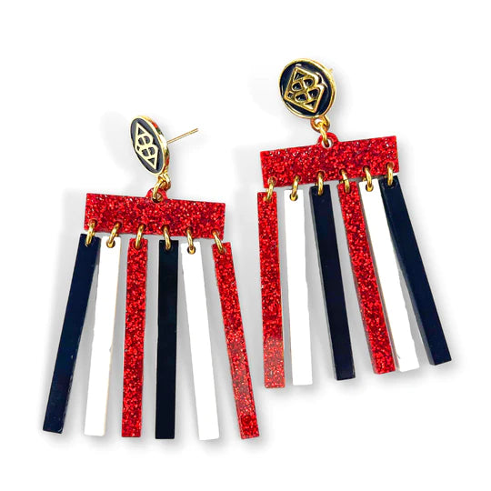 Red, Black, and White Mod Earrings